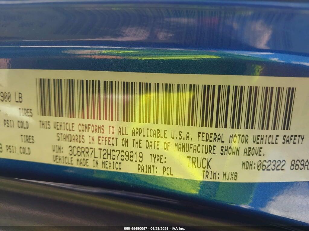 3C6RR7LT2HG769819 2017 RAM 1500 photo no. 9