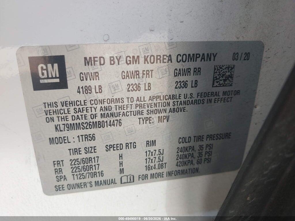 KL79MMS26MB014476 2021 CHEVROLET TRAILBLAZER photo no. 9