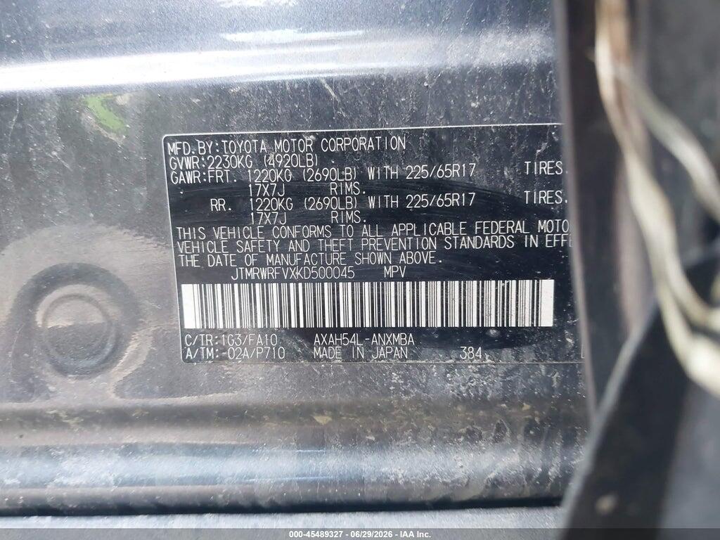 JTMRWRFVXKD500045 2019 TOYOTA RAV4 HYBRID photo no. 9