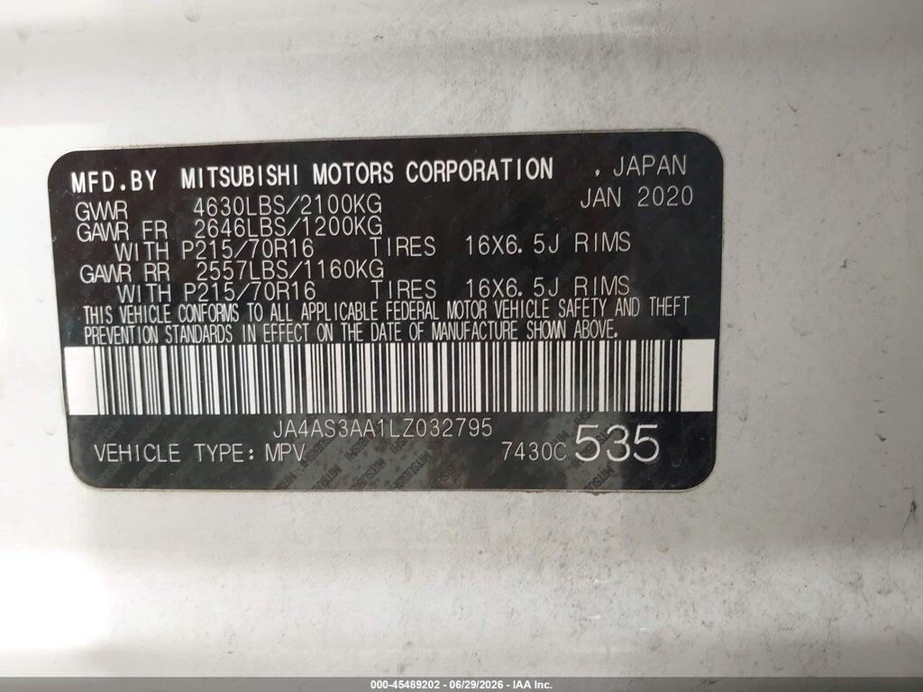 JA4AS3AA1LZ032795 2020 MITSUBISHI ECLIPSE CROSS photo no. 9