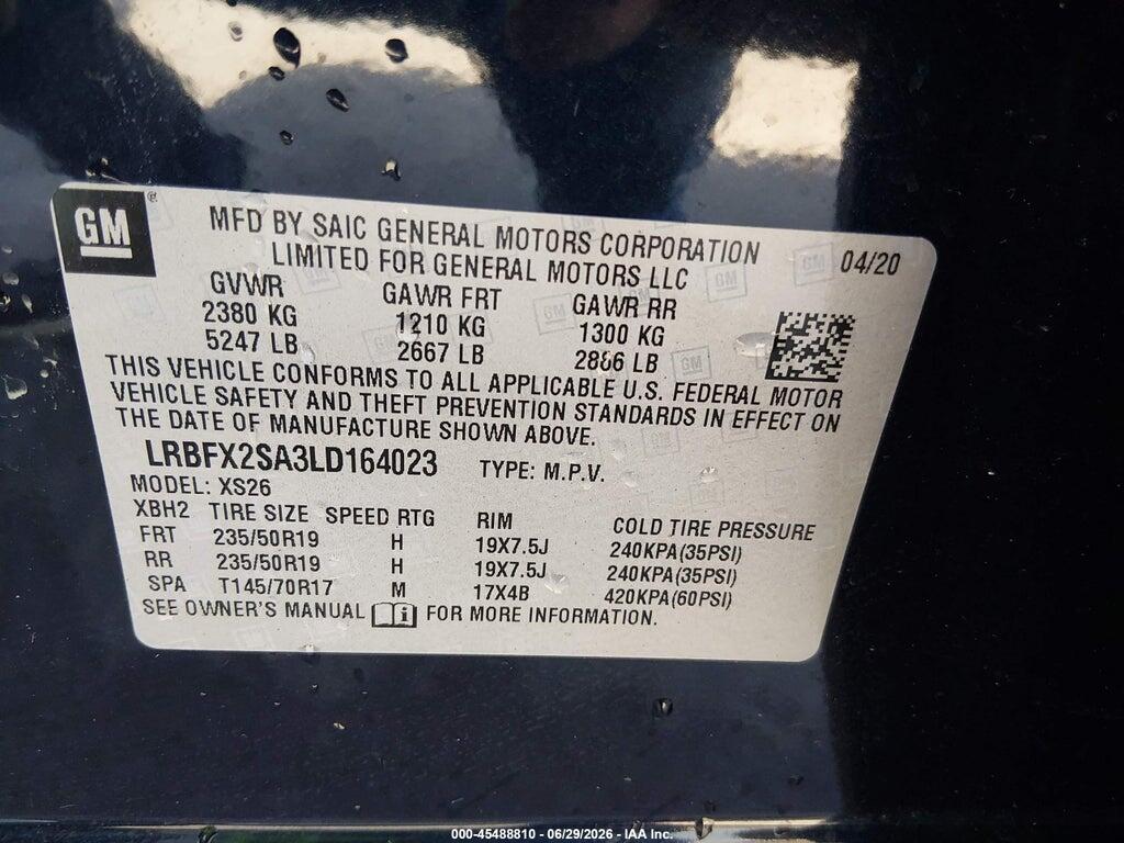 LRBFX2SA3LD164023 2020 BUICK ENVISION photo no. 9