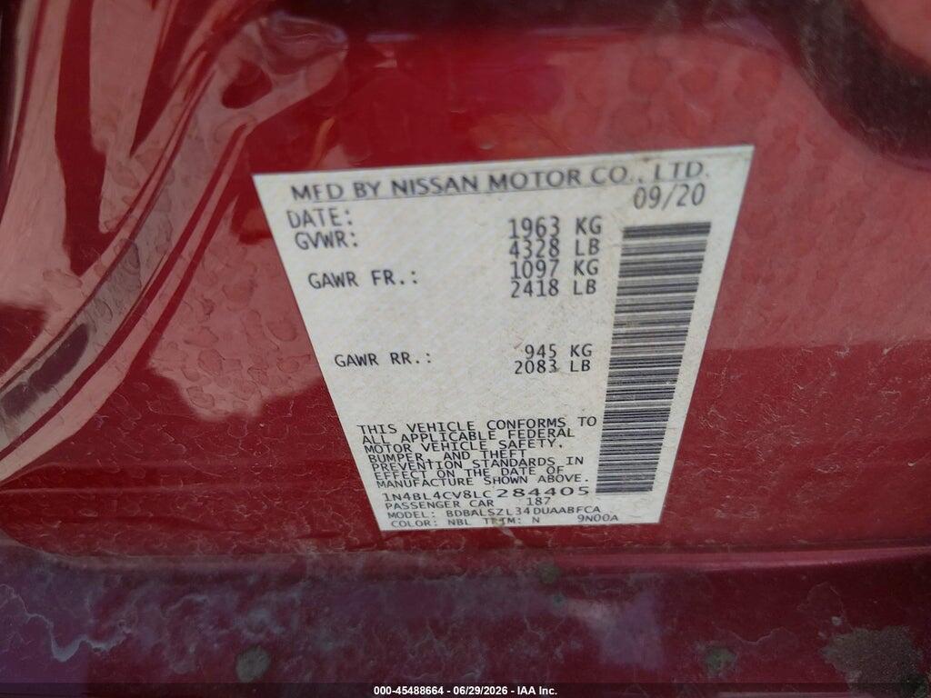 1N4BL4CV8LC284405 2020 NISSAN ALTIMA photo no. 9