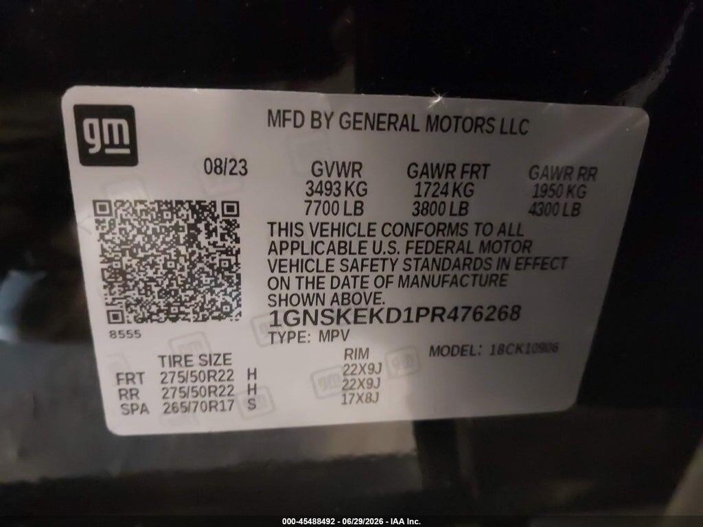 1GNSKEKD1PR476268 2023 CHEVROLET SUBURBAN photo no. 9