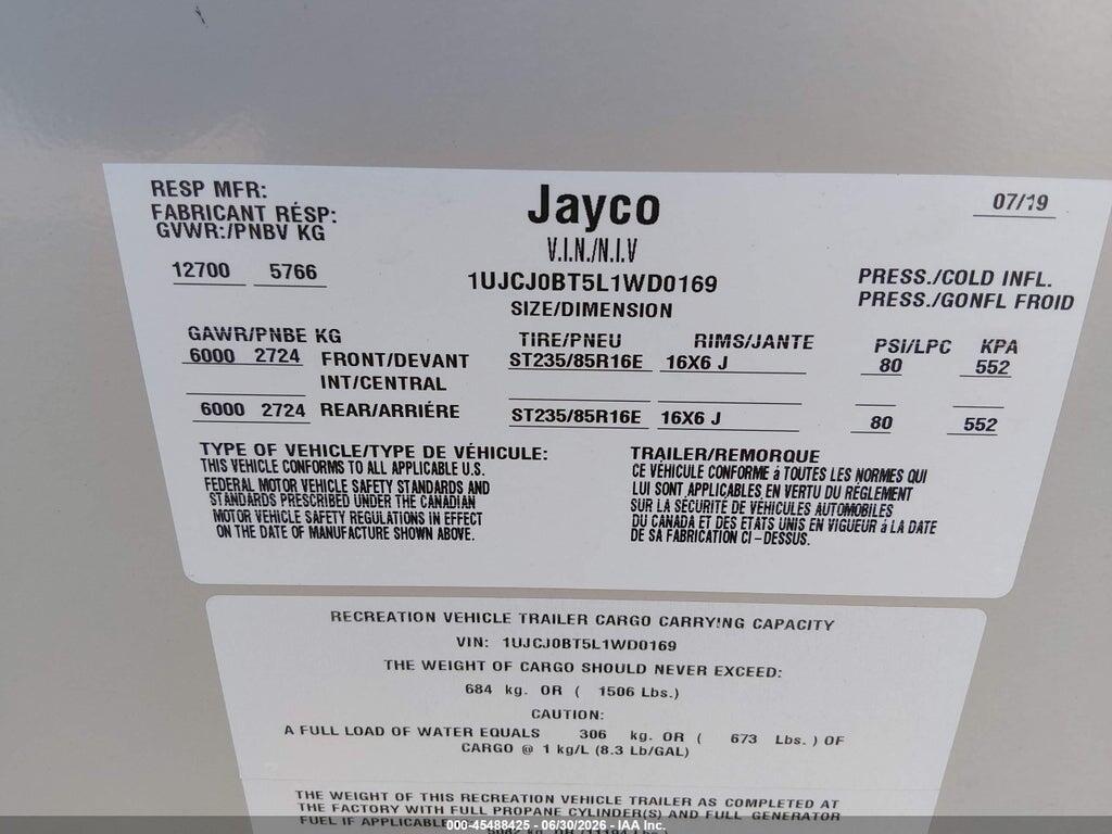1UJCJ0BT5L1WD0169 2020 JAYCO EAGLE photo no. 9