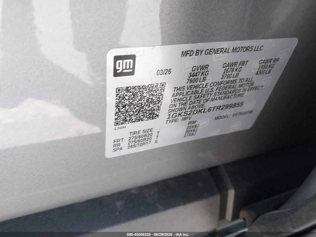 1GKS2DKL6TR299855 2026 GMC YUKON photo no. 9