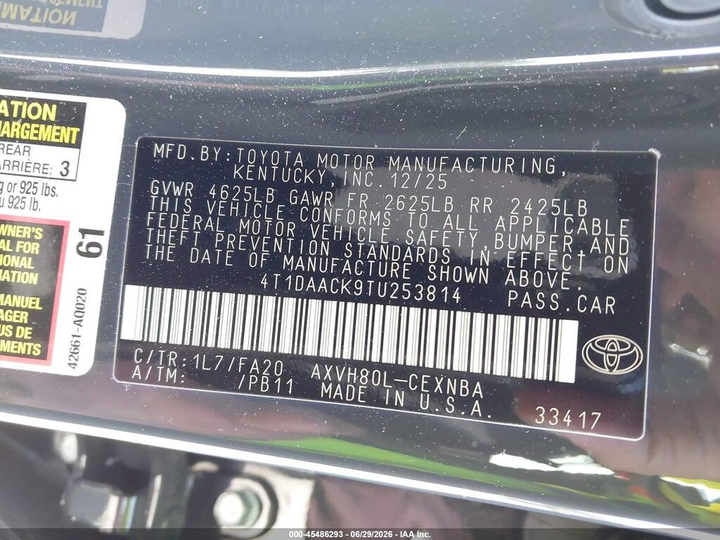 4T1DAACK9TU253814 2026 TOYOTA CAMRY photo no. 9
