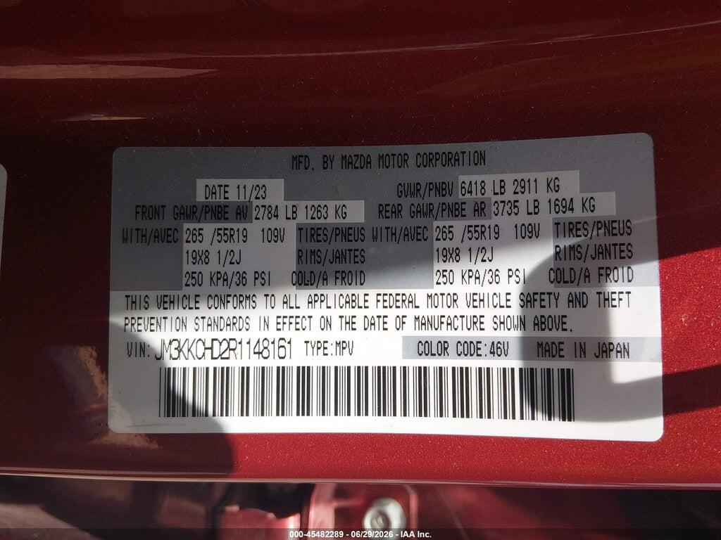 JM3KKCHD2R1148161 2024 MAZDA CX-90 photo no. 9