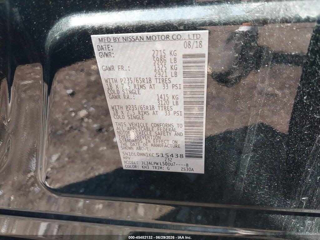 5N1DL0MN1KC515438 2019 INFINITI QX60 photo no. 9