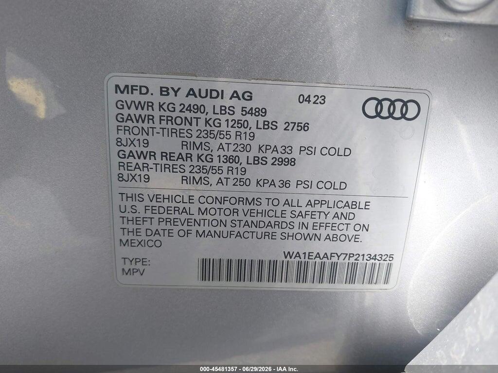 WA1EAAFY7P2134325 2023 AUDI Q5 photo no. 9
