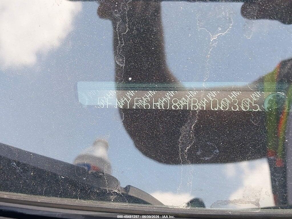 5FNYF6H08HB100305 2017 HONDA PILOT photo no. 9