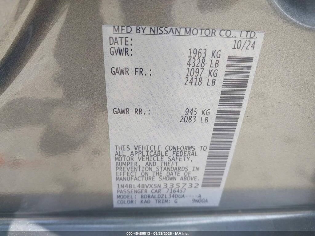 1N4BL4BVXSN335732 2025 NISSAN ALTIMA photo no. 9