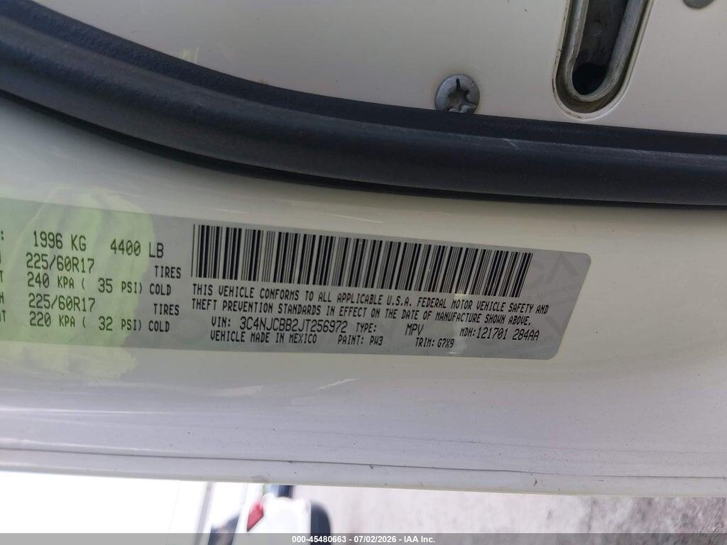 3C4NJCBB2JT256972 2018 JEEP COMPASS photo no. 9