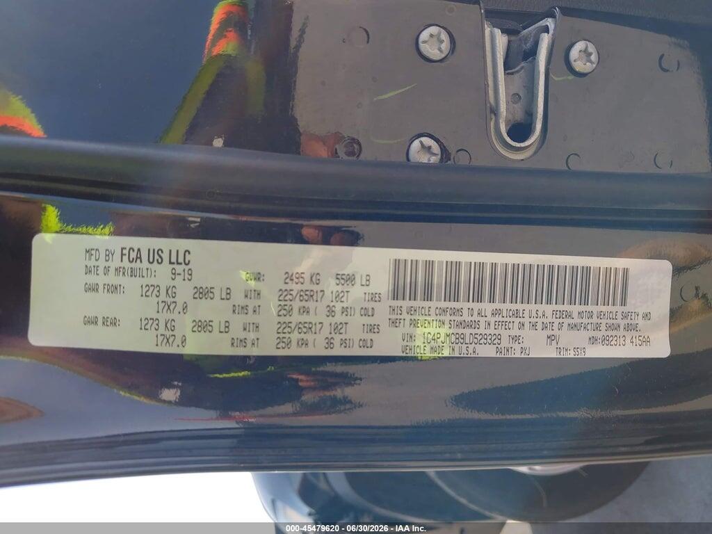 1C4PJMCB9LD529329 2020 JEEP CHEROKEE photo no. 9