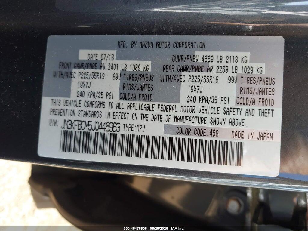 JM3KFBCM5J0446963 2018 MAZDA CX-5 photo no. 9