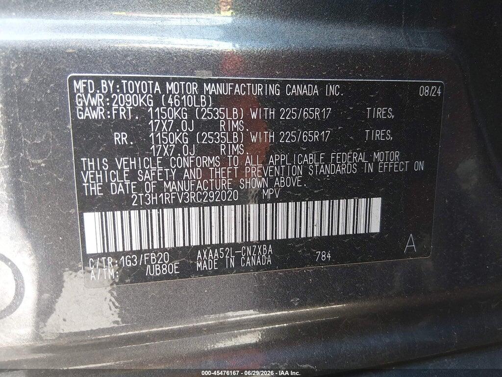 2T3H1RFV3RC292020 2024 TOYOTA RAV4 photo no. 9