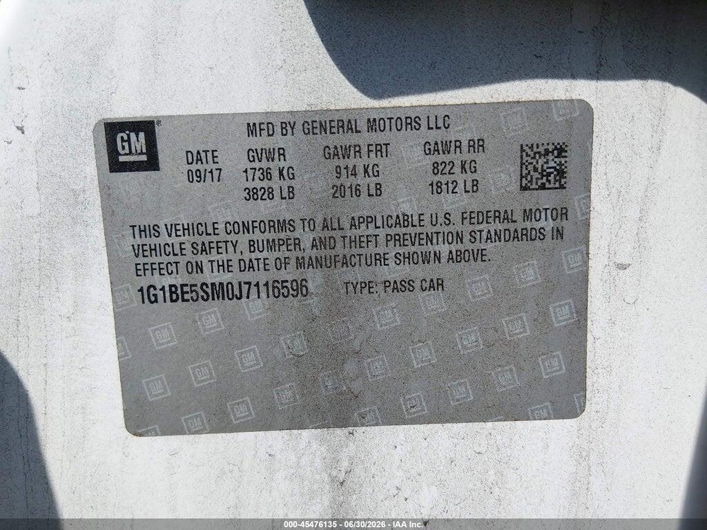 1G1BE5SM0J7116596 2018 CHEVROLET CRUZE photo no. 9