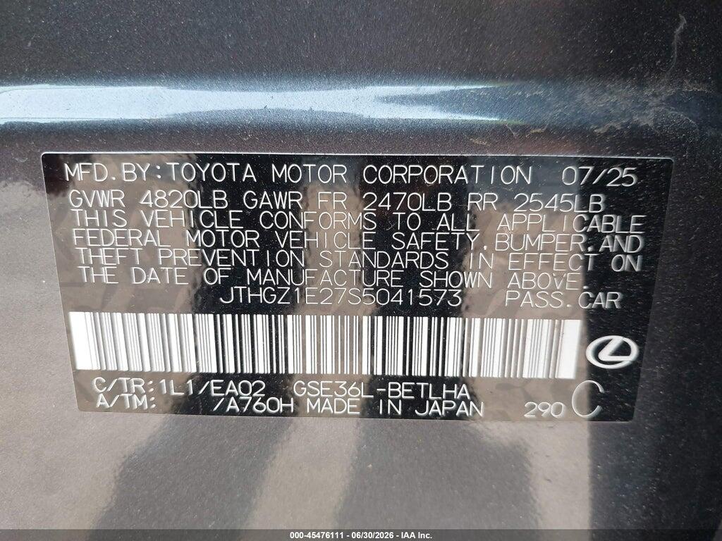 JTHGZ1E27S5041573 2025 LEXUS IS 350 photo no. 9
