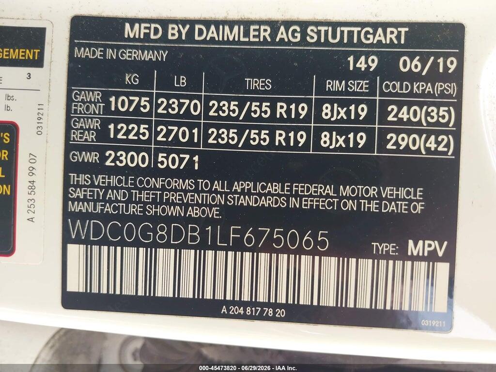 WDC0G8DB1LF675065 2020 MERCEDES-BENZ GLC 300 photo no. 9
