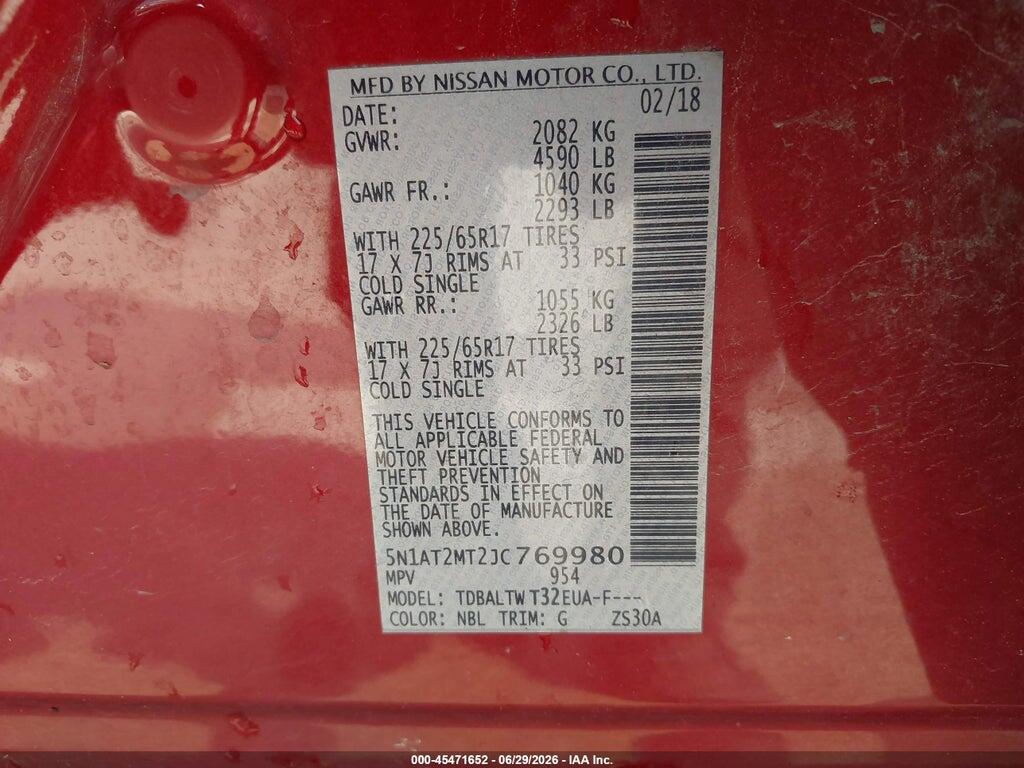 5N1AT2MT2JC769980 2018 NISSAN ROGUE photo no. 9