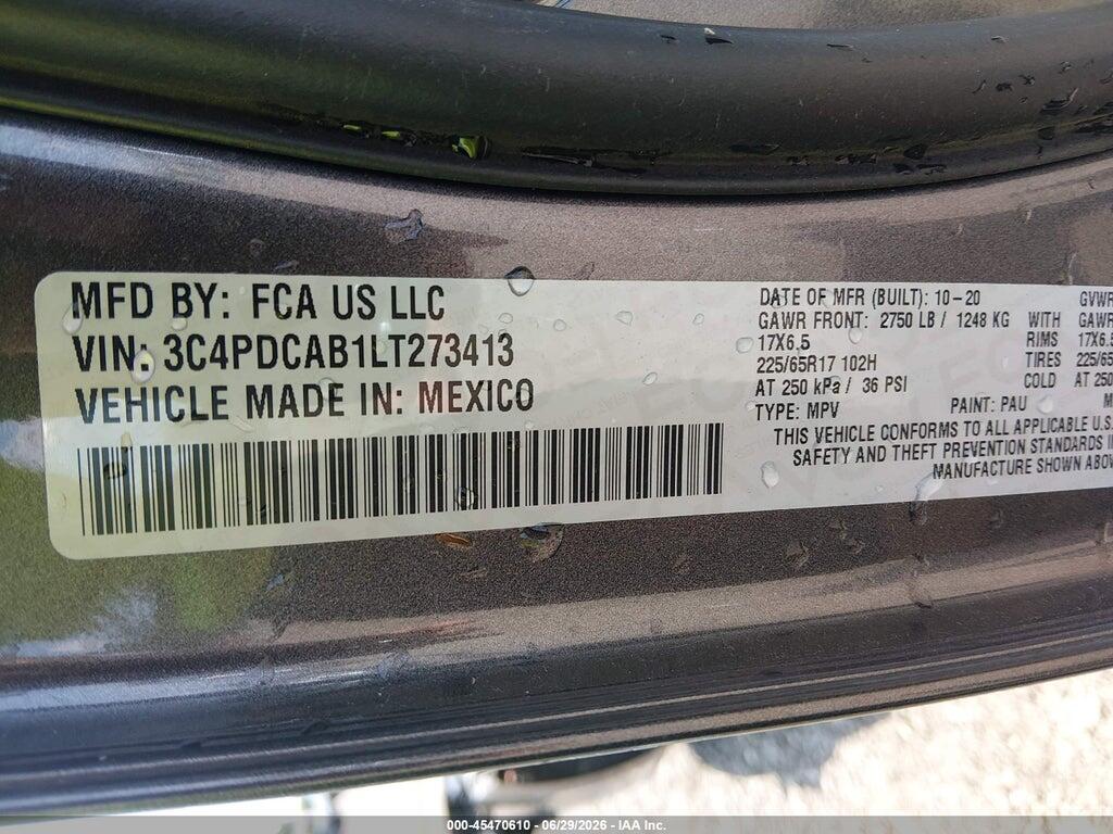 3C4PDCAB1LT273413 2020 DODGE JOURNEY photo no. 9