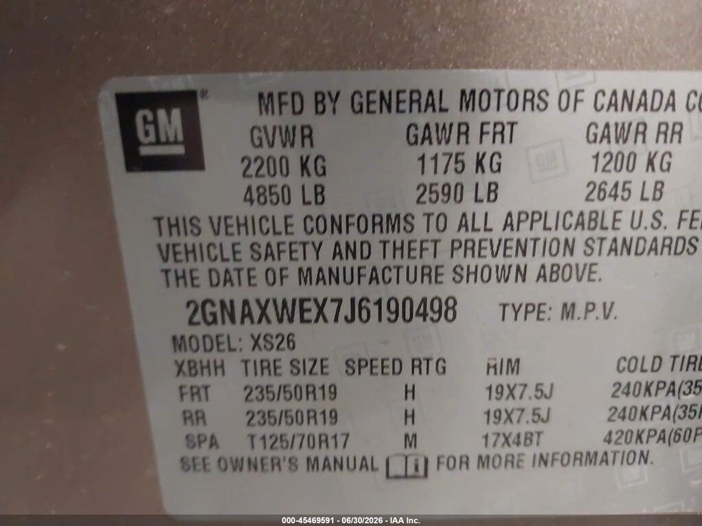 2GNAXWEX7J6190498 2018 CHEVROLET EQUINOX photo no. 9