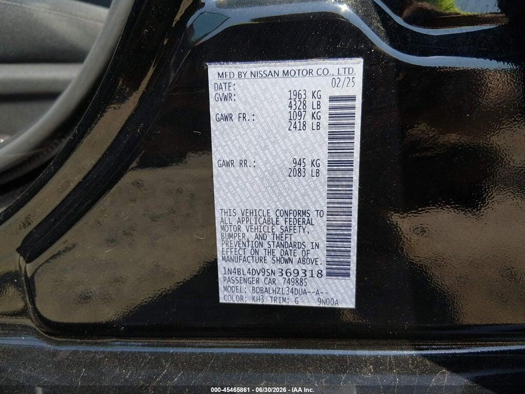 1N4BL4DV9SN369318 2025 NISSAN ALTIMA photo no. 9