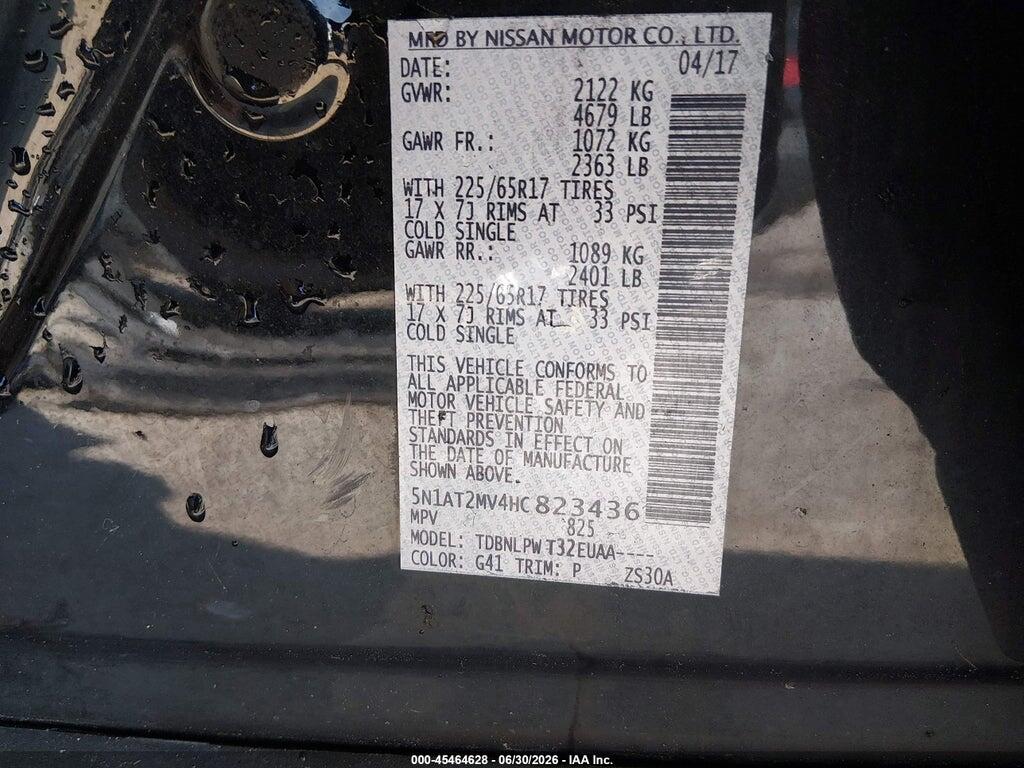 5N1AT2MV4HC823436 2017 NISSAN ROGUE photo no. 9