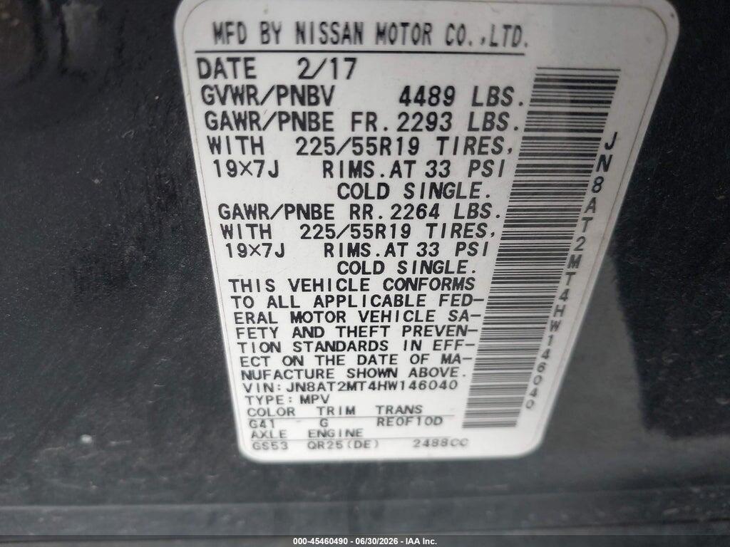 JN8AT2MT4HW146040 2017 NISSAN ROGUE photo no. 9