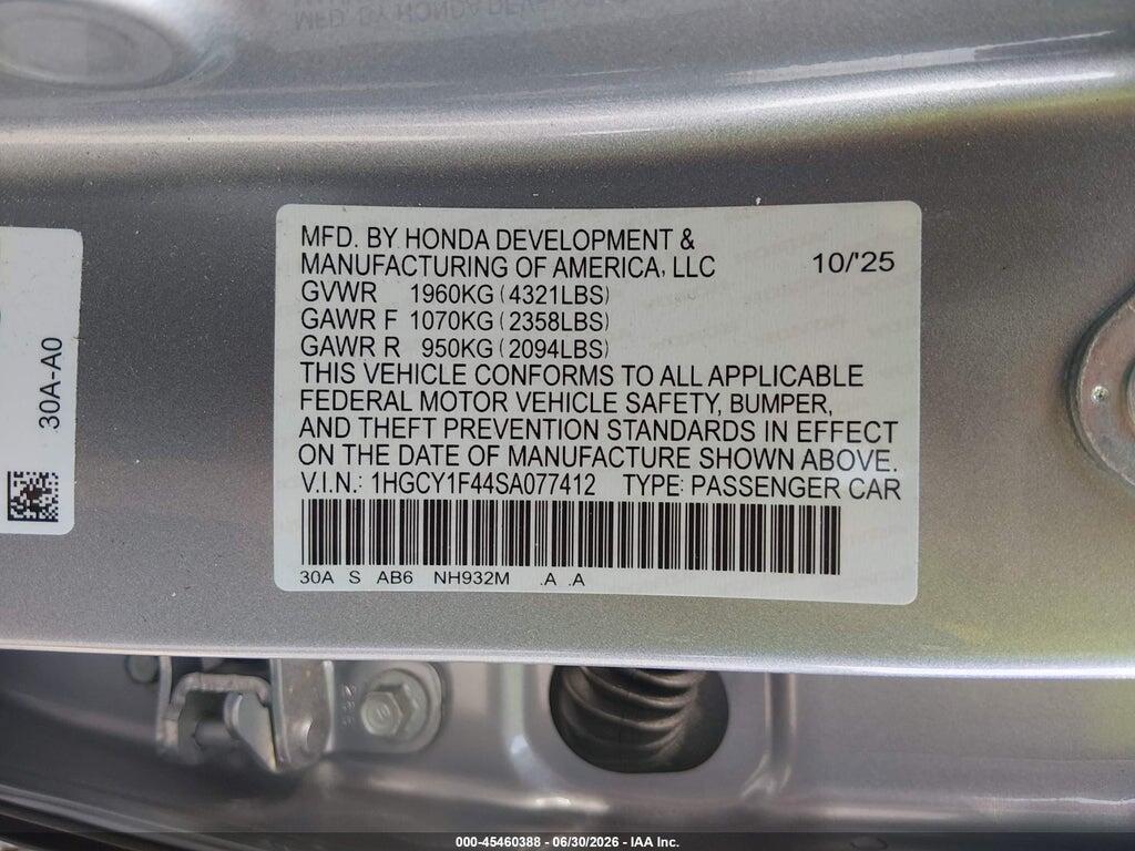 1HGCY1F44SA077412 2025 HONDA ACCORD photo no. 9