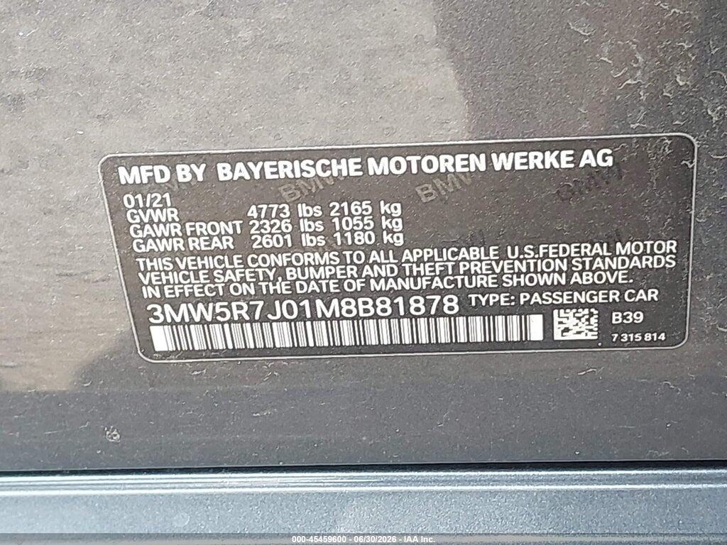 3MW5R7J01M8B81878 2021 BMW 330I photo no. 9