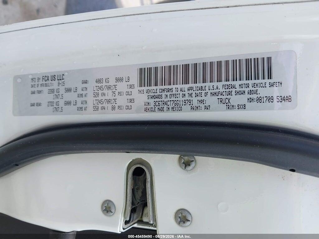 3C6TR4CT7GG119791 2016 RAM 2500 photo no. 9
