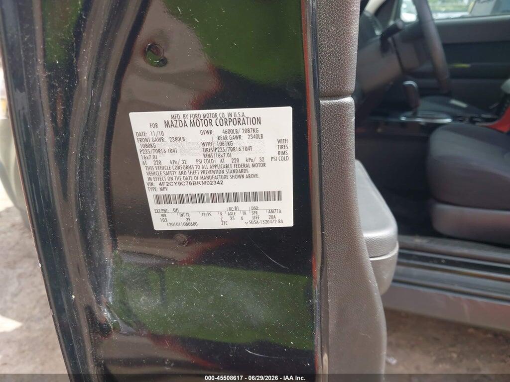 4F2CY9C76BKM02342 2011 MAZDA TRIBUTE photo no. 9