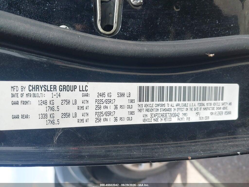 3C4PDCAB3ET203642 2014 DODGE JOURNEY photo no. 9