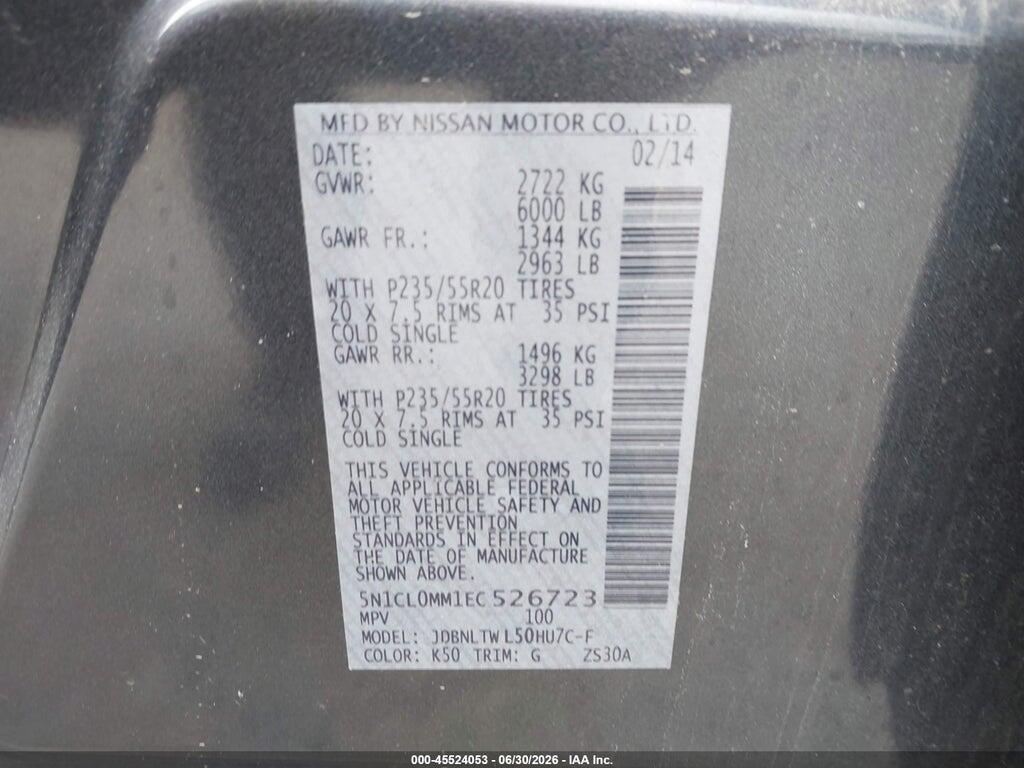 5N1CL0MM1EC526723 2014 INFINITI QX60 HYBRID photo no. 9