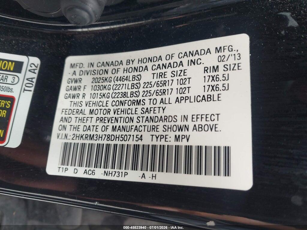 2HKRM3H78DH507154 2013 HONDA CR-V photo no. 9