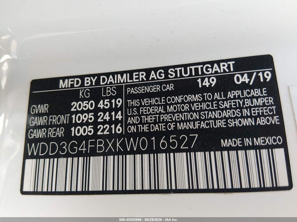 WDD3G4FBXKW016527 2019 MERCEDES-BENZ A 220 photo no. 9