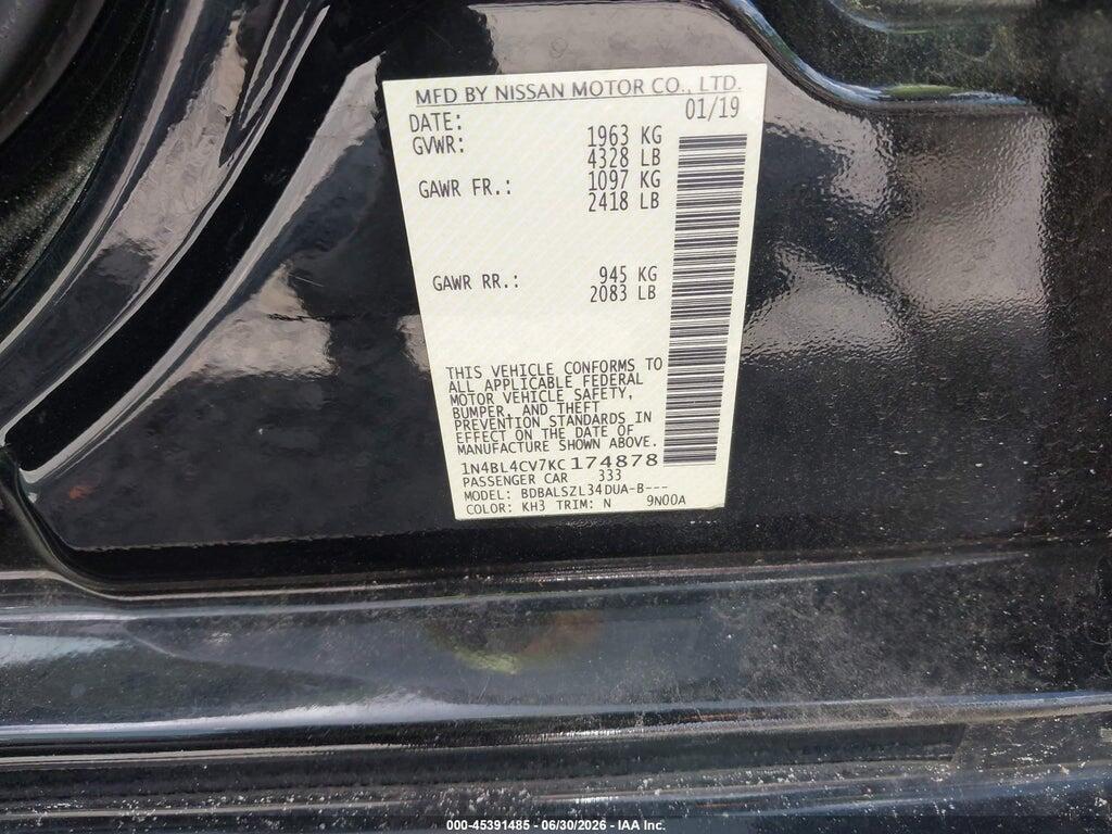 1N4BL4CV7KC174878 2019 NISSAN ALTIMA photo no. 9