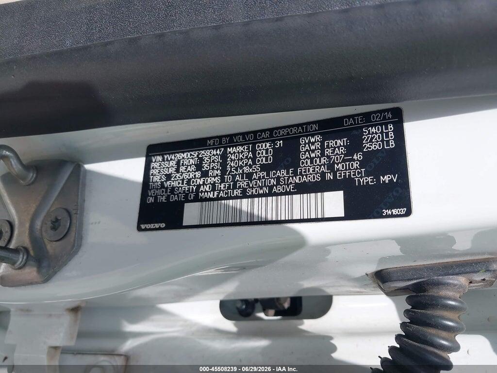 YV426MDC5F2593447 2015 VOLVO XC60 photo no. 9