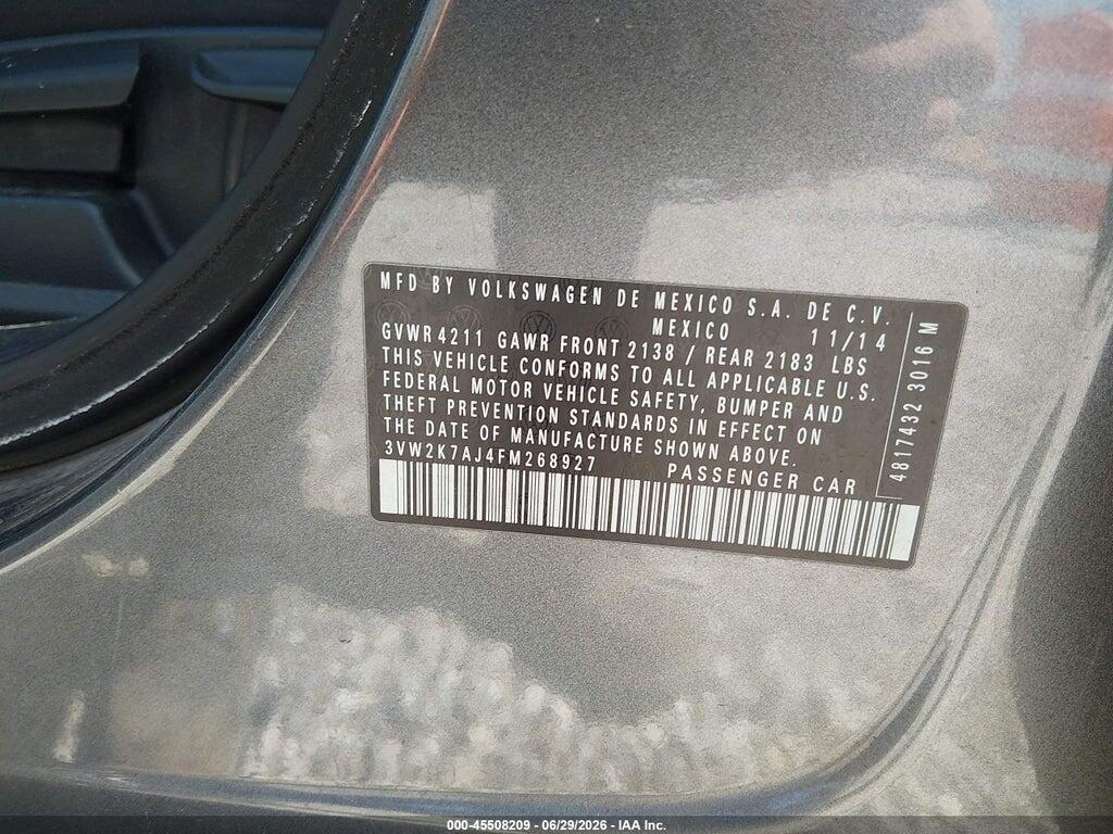 3VW2K7AJ4FM268927 2015 VOLKSWAGEN JETTA photo no. 9