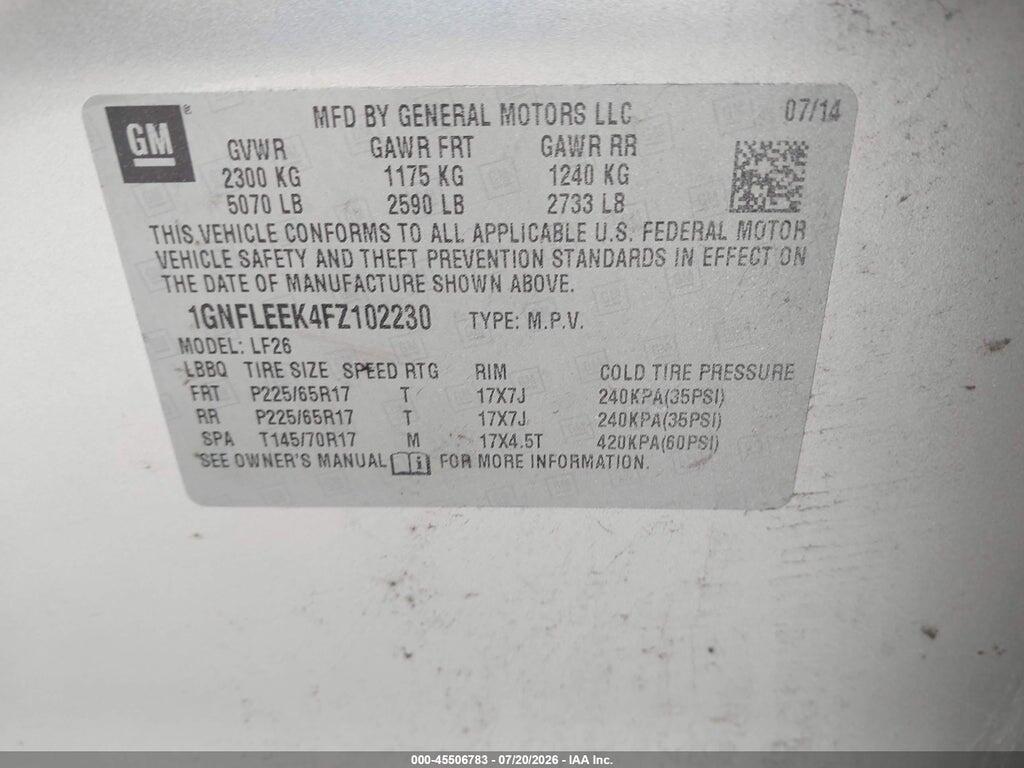 1GNFLEEK4FZ102230 2015 CHEVROLET EQUINOX photo no. 9