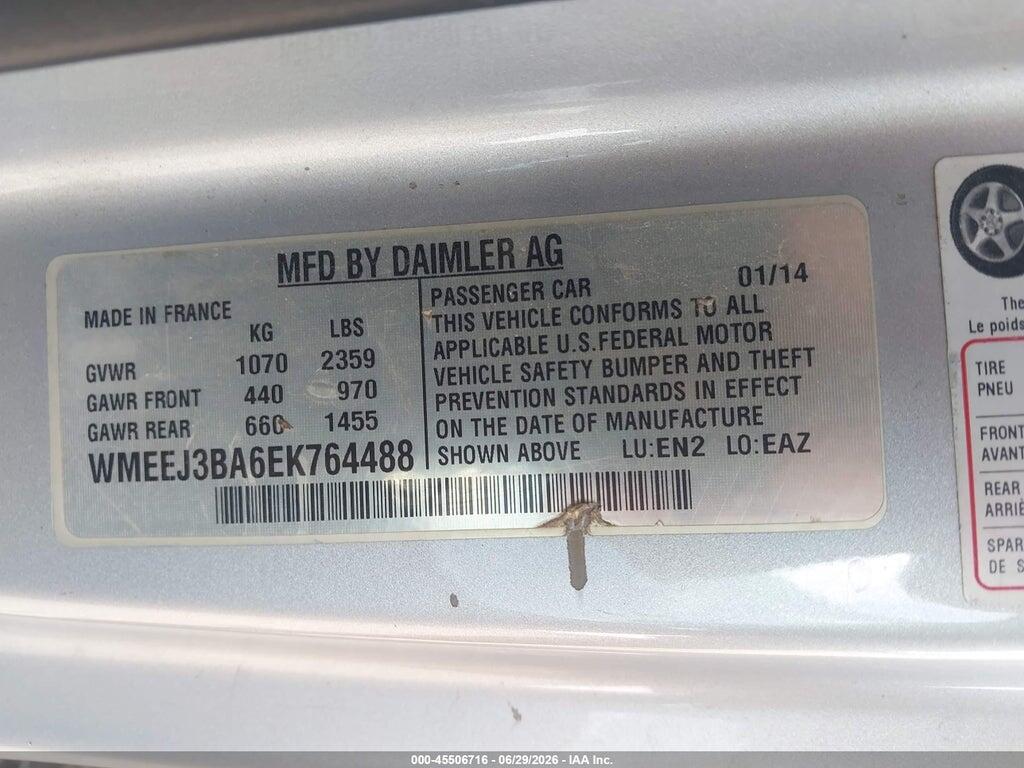 WMEEJ3BA6EK764488 2014 SMART FORTWO photo no. 9