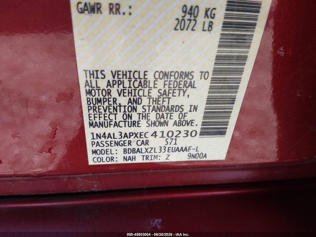 1N4AL3APXEC410230 2014 NISSAN ALTIMA photo no. 9