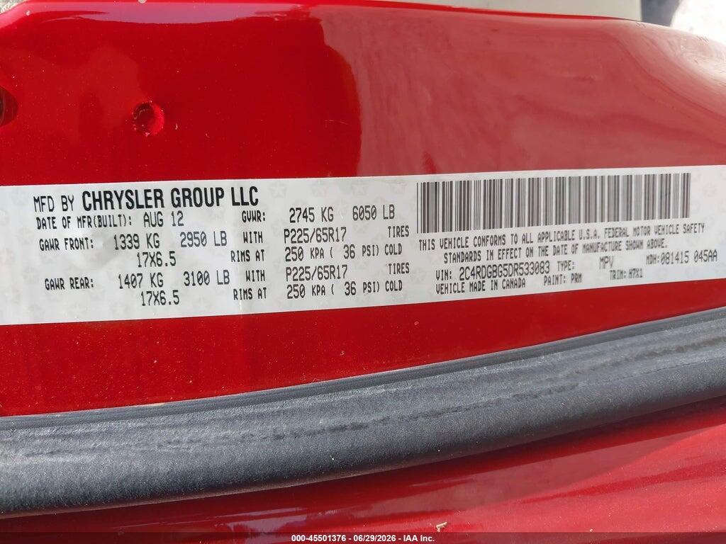 2C4RDGBG5DR533083 2013 DODGE GRAND CARAVAN photo no. 9