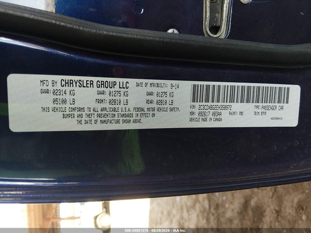 2C3CDXBG2EH358972 2014 DODGE CHARGER photo no. 9