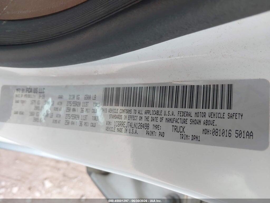1C6RREJT4LN128498 2020 RAM 1500 photo no. 9