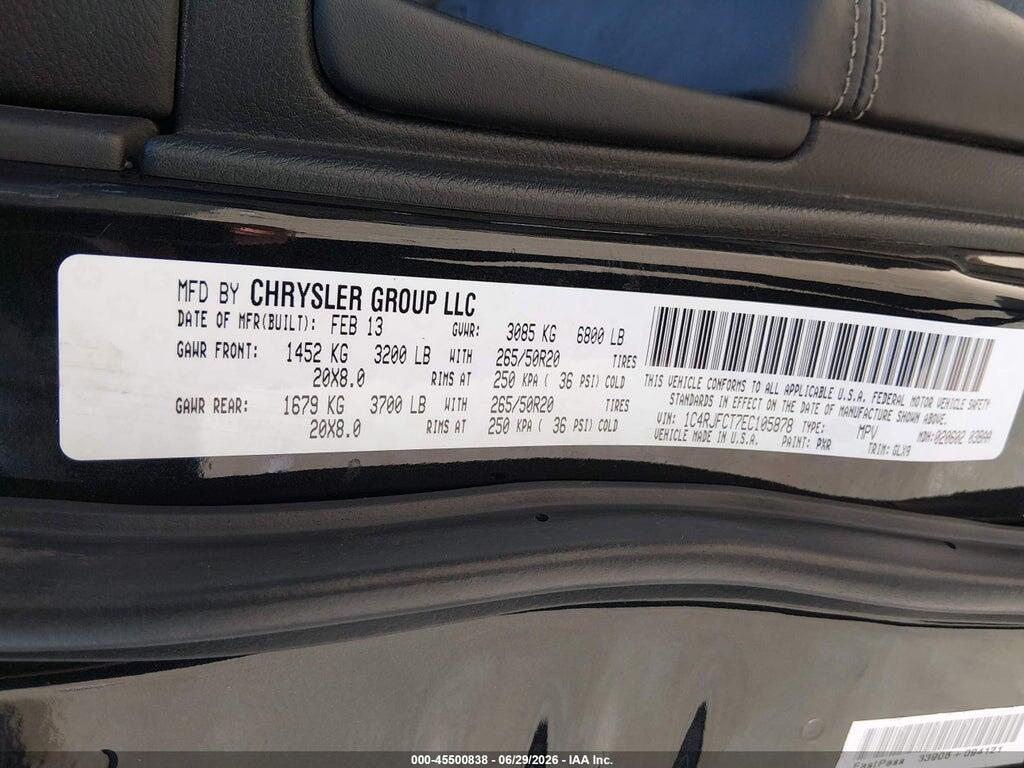 1C4RJFCT7EC105878 2014 JEEP GRAND CHEROKEE photo no. 9