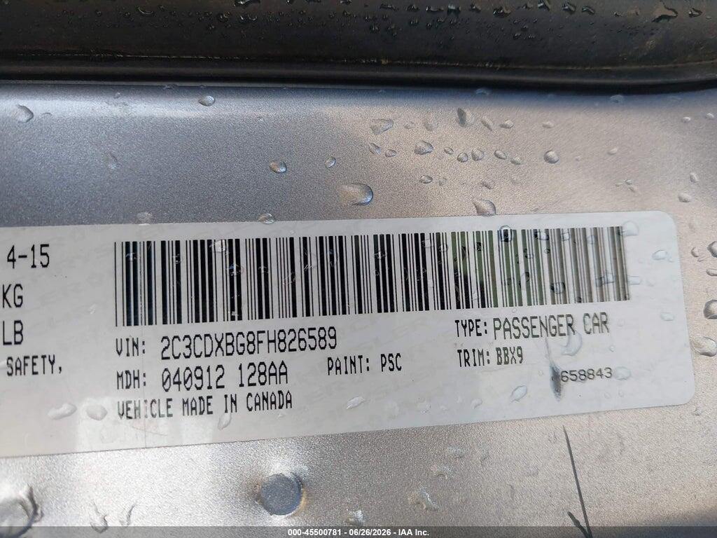 2C3CDXBG8FH826589 2015 DODGE CHARGER photo no. 9