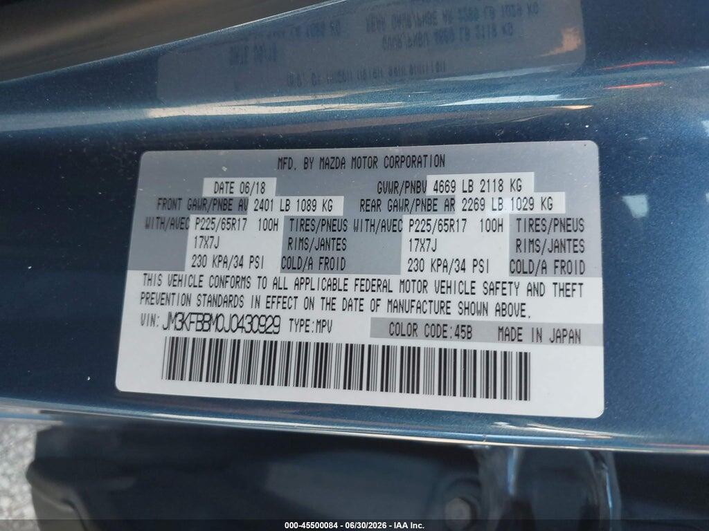 JM3KFBBM0J0430929 2018 MAZDA CX-5 photo no. 9