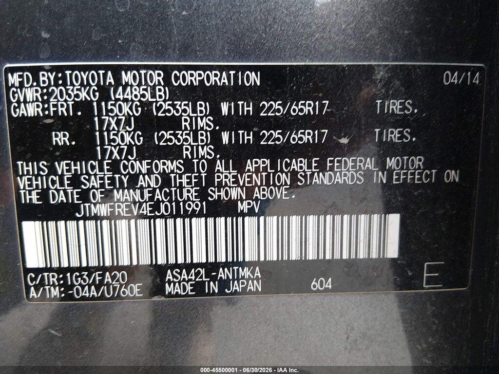 JTMWFREV4EJ011991 2014 TOYOTA RAV4 photo no. 9
