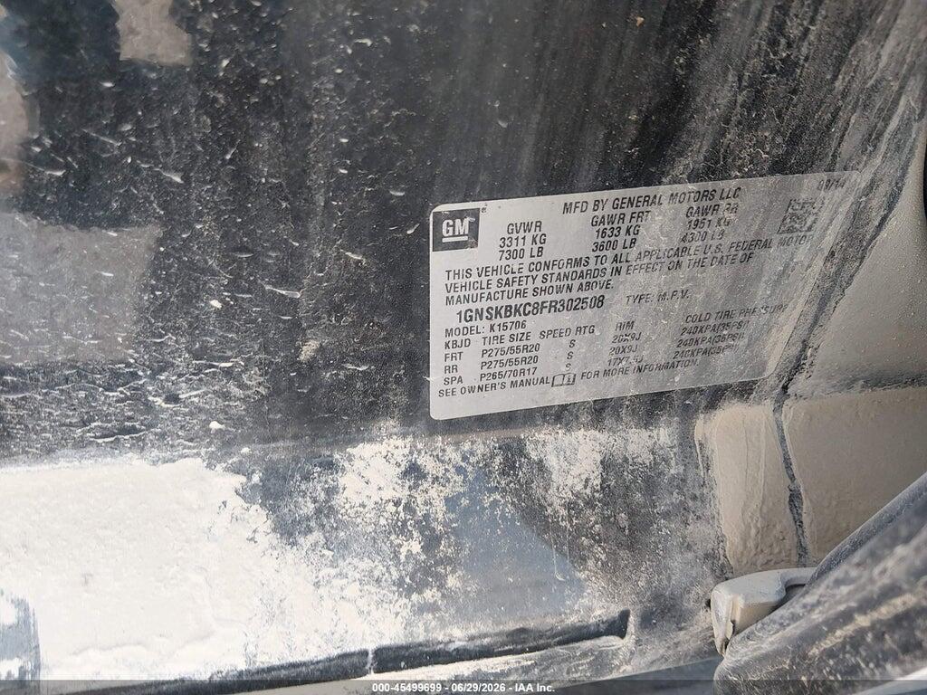 1GNSKBKC8FR302508 2015 CHEVROLET TAHOE photo no. 9